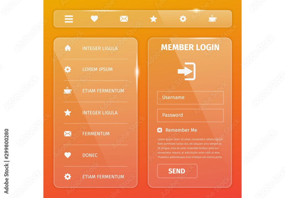 Mobile Login UI Layout Stock Template | Adobe Stock