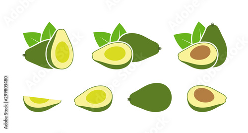 Avocado logo. Isolated avocado on white background