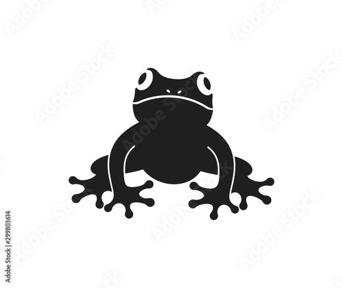 Fotografie, Tablou Frog logo. Abstract frog on white background