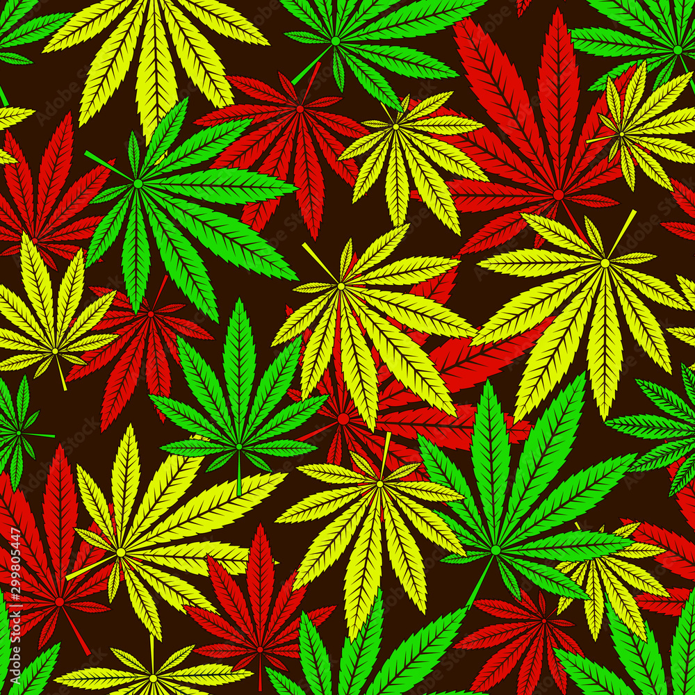 Fototapeta premium Seamless cannabis pattern