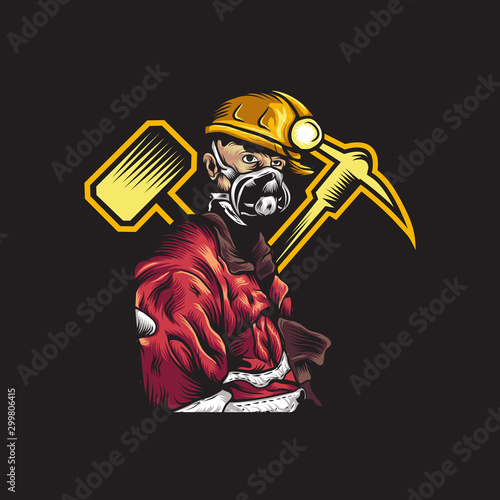 Coal miners vector illustration logo