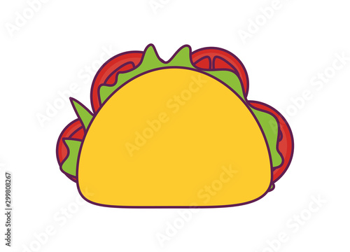 delicious taco mexican isolated icon