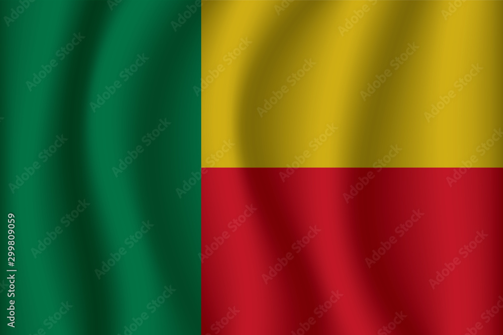 Benin flag background with cloth texture. Benin Flag vector illustration eps10. Benin flag background with cloth texture. Benin Flag vector illustration eps10.