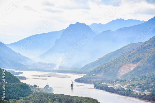 First Bend of Yangtze River in Shangri-La, China photo