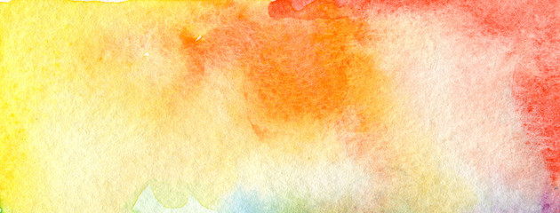 Art Abstract watercolor paint blots . Colors background. Paper texture. Horizontal long banner..