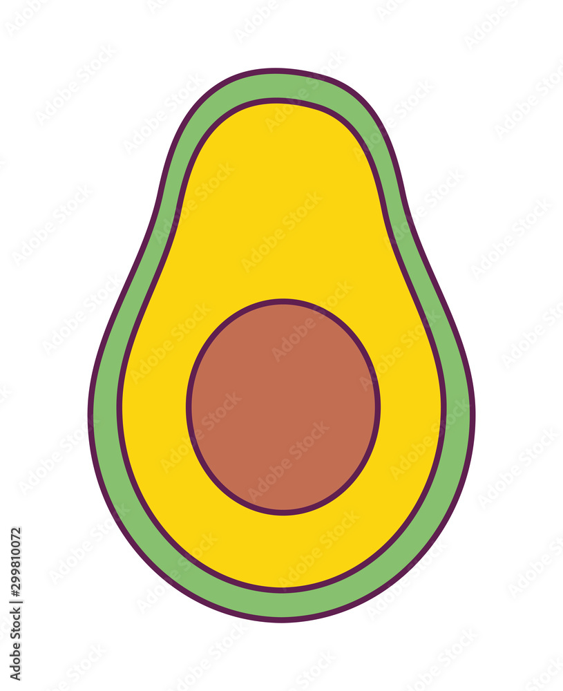 fresh avocado healthy isolated icon