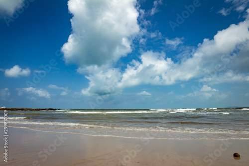 Beautiful lonely beach in northern Brazil. Calm coastal landscape