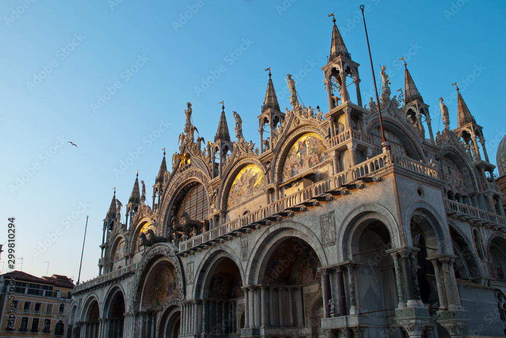 Venice, Italy: The Basilica of St Mark's with the Triumphal Quadriga (Horses of Saint Mark)