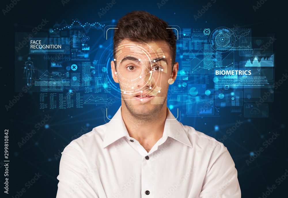 Face detection and recognition. Computer vision and artificial intelligence concept. Face detection and recognition. Computer vision and artificial intelligence concept.