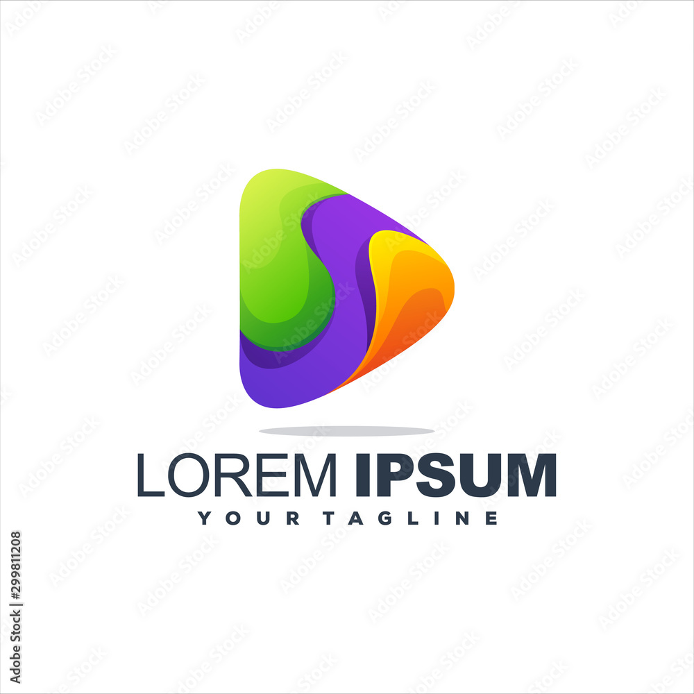 awesome play gradient logo design awesome play gradient logo design