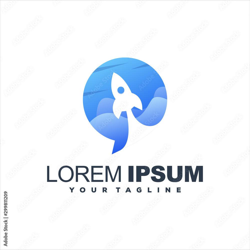 awesome chat rocket logo design awesome chat rocket logo design