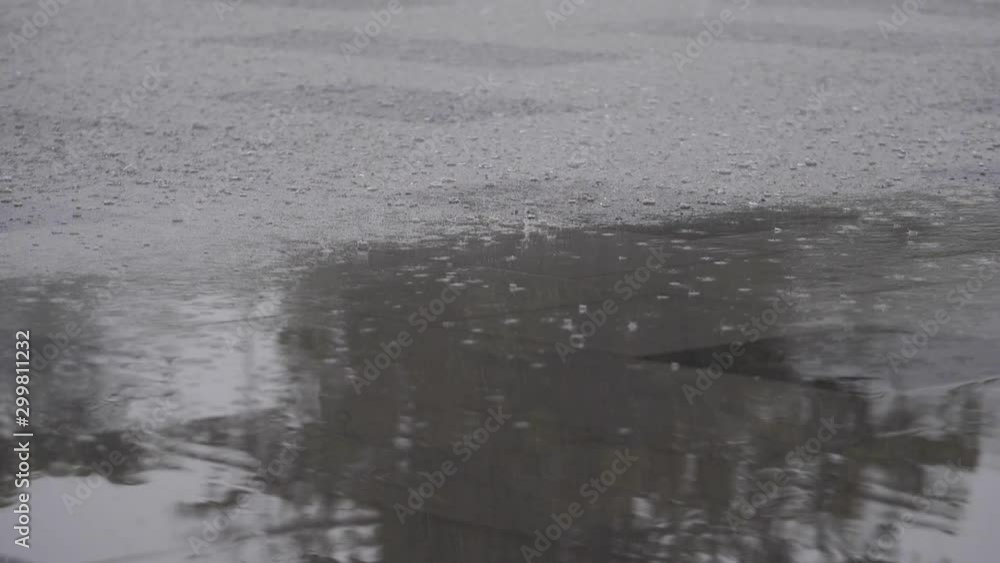 slow motion rain on the cement , rainy season concept. slow motion rain on the cement , rainy season concept.