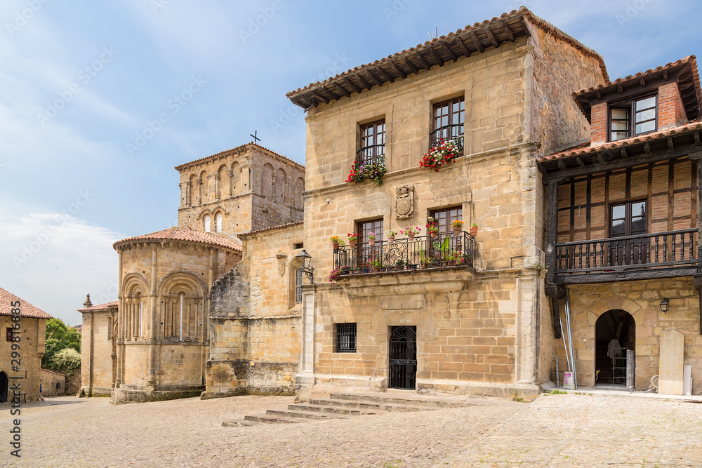 Santillana del Mar, Spain. View medieval Palacio de Los Velarde