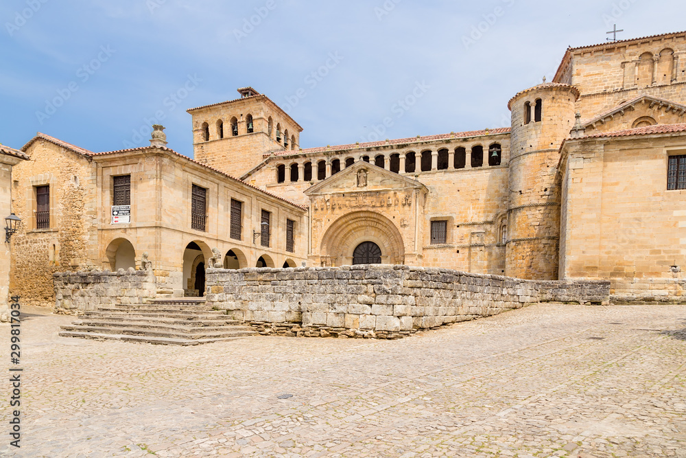 Santillana del Mar, Spain. Facade of the collegiate church