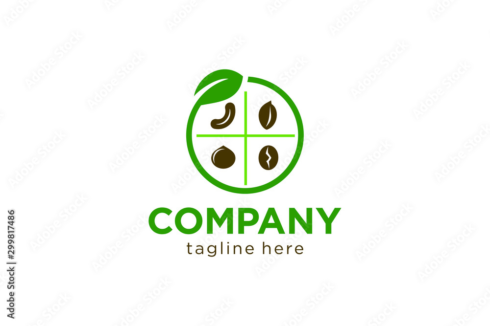 seed collection with circle leaf concept for logo template ready to use seed collection with circle leaf concept for logo template ready to use