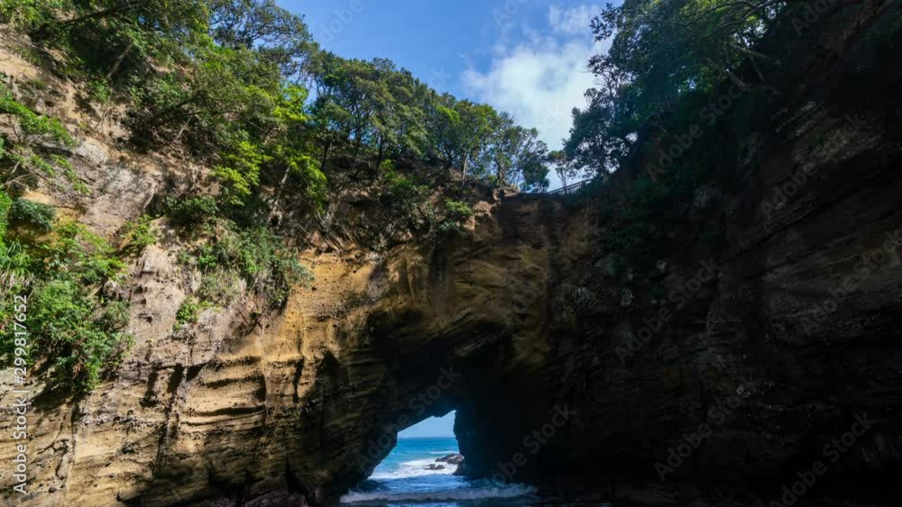 Timelapse of Ryugu Sea Cave in Izu Peninsula, Japan Timelapse of Ryugu Sea Cave in Izu Peninsula, Japan