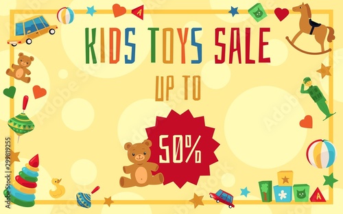 Concept of toy sales in a store for children.