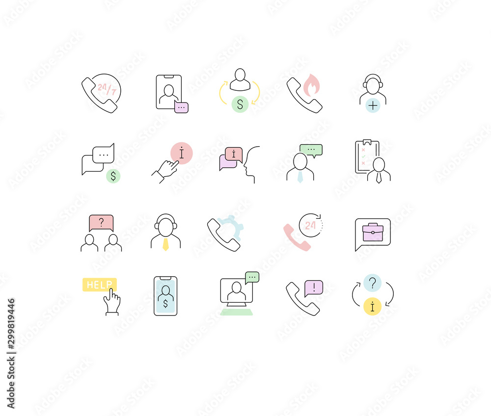 Set Vector Line Icons of Business Consulting Set Vector Line Icons of Business Consulting