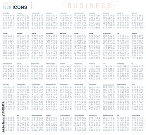 Collection of Linear Business Icons