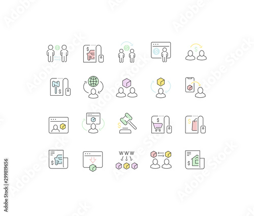 Set Vector Line Icons of C2C