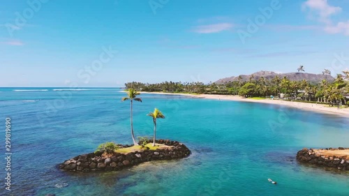   Kahala Beach Park in Honolulu, Oahu, Hawaii Drone Footage photo