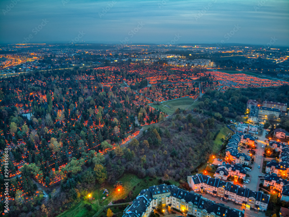 Obraz premium all saints day in gdansk cementary lostowice
