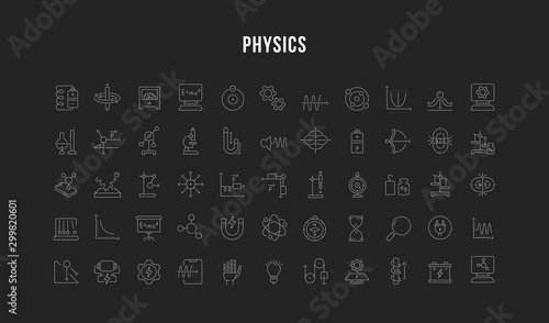 Set Vector Line Icons of Physics.