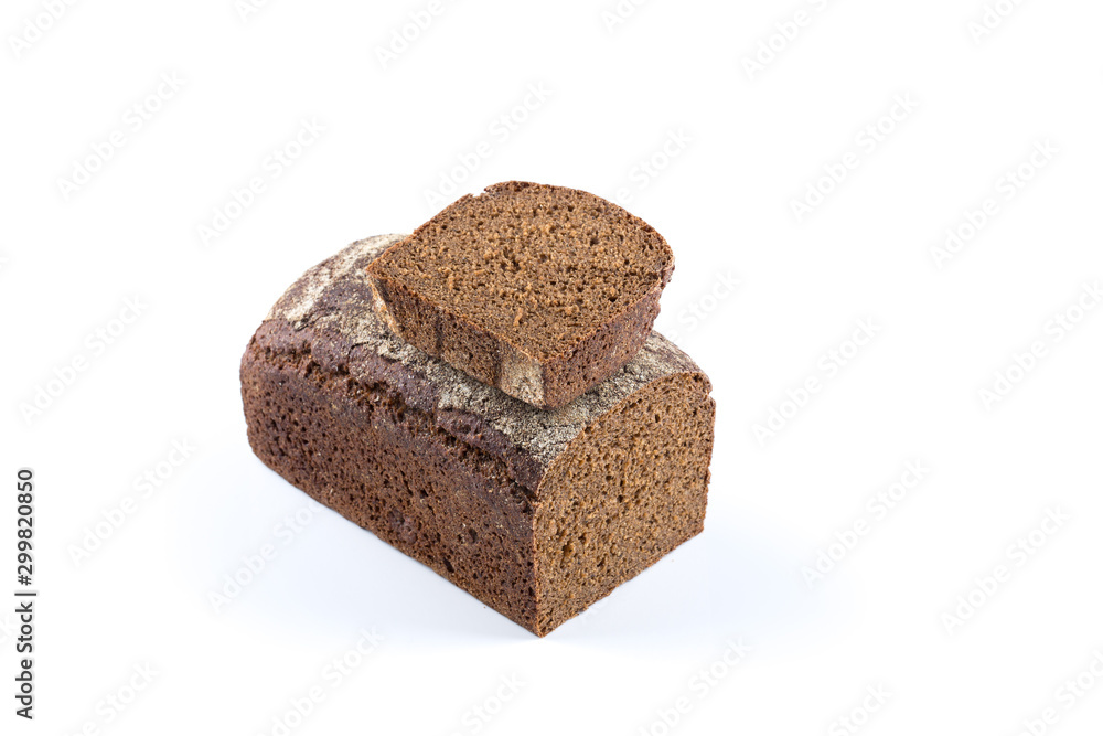 Rye bread slices isolated on white background Rye bread slices isolated on white background