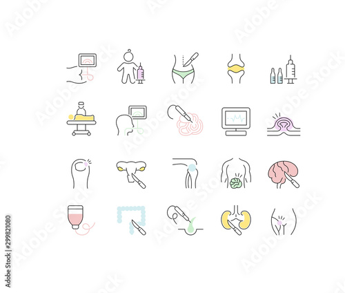 Set Vector Line Icons of Surgery.