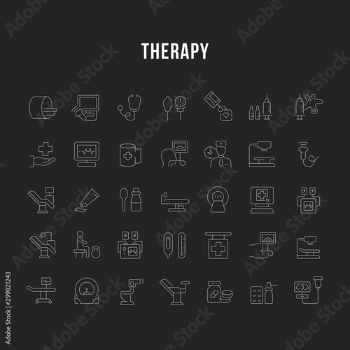 Set Vector Line Icons of Therapy.