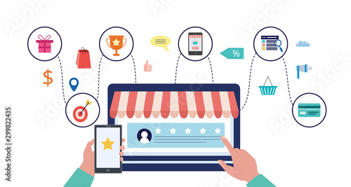 Customer journey and product review research - flat banner