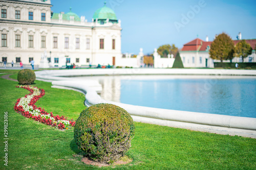 Belvedere Palace with green...