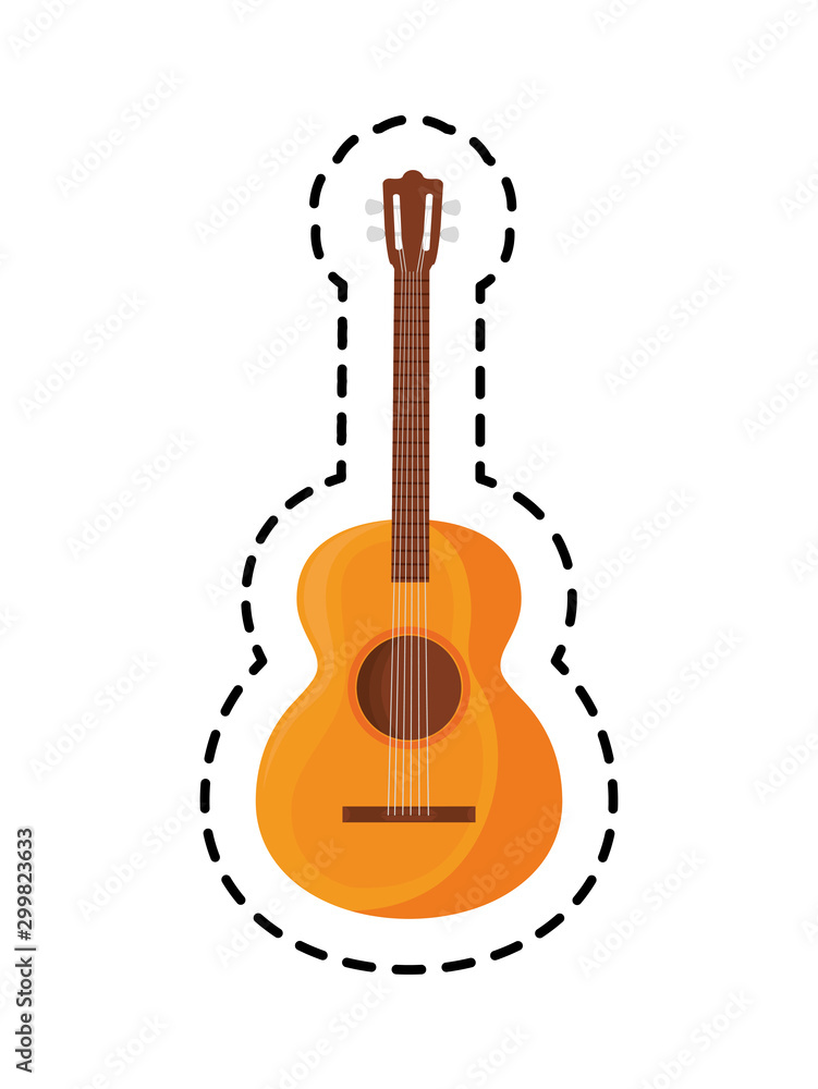 Fototapeta premium patch of guitar instrument music mexican isolated icon