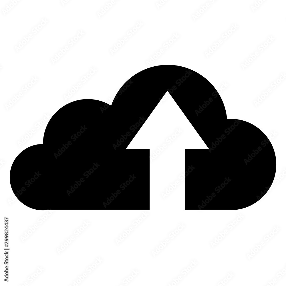 Simple black upload to cloud symbol isolated on white Simple black upload to cloud symbol isolated on white