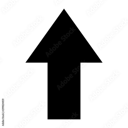Simple black arrow up symbol isolated on white, upload icon