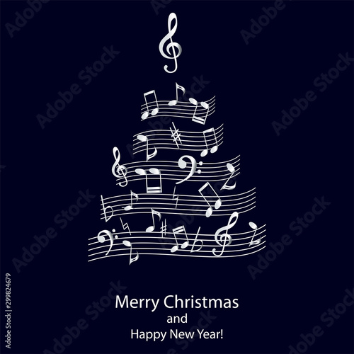 Musical theme Christmas card