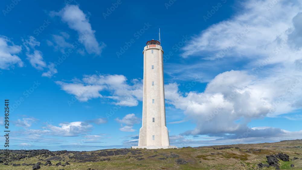 Malarrif Lighthouse on the Snaefelssnes Peninsula in Iceland.