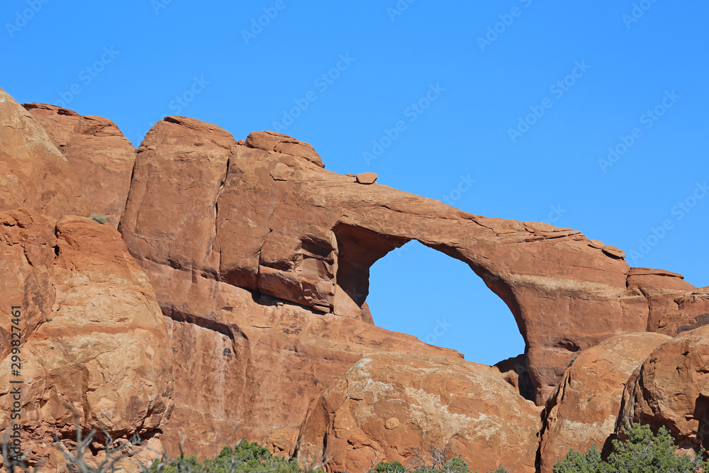 Skyline Arch on blue sky, Utah Skyline Arch on blue sky, Utah