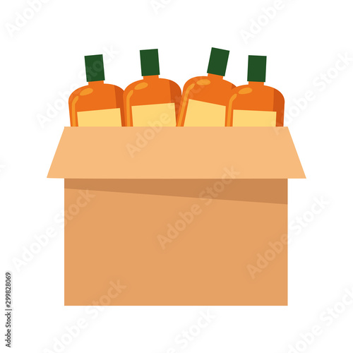 box with bottles icon, flat design