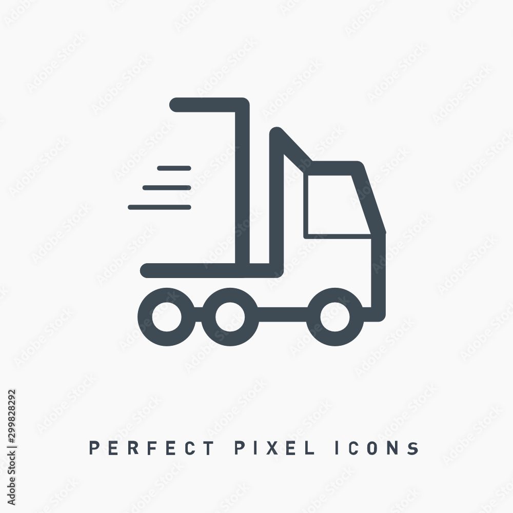 Delivery truck pixel perfect icon for web and app isolated on white background Delivery truck pixel perfect icon for web and app isolated on white background