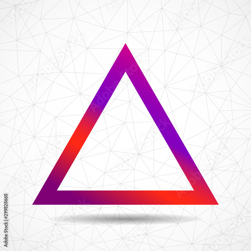 Colorful abstract triangle logo isolated on white background. Vector design element photo