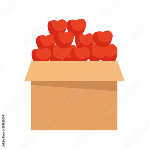 boxes with apples fruit icon