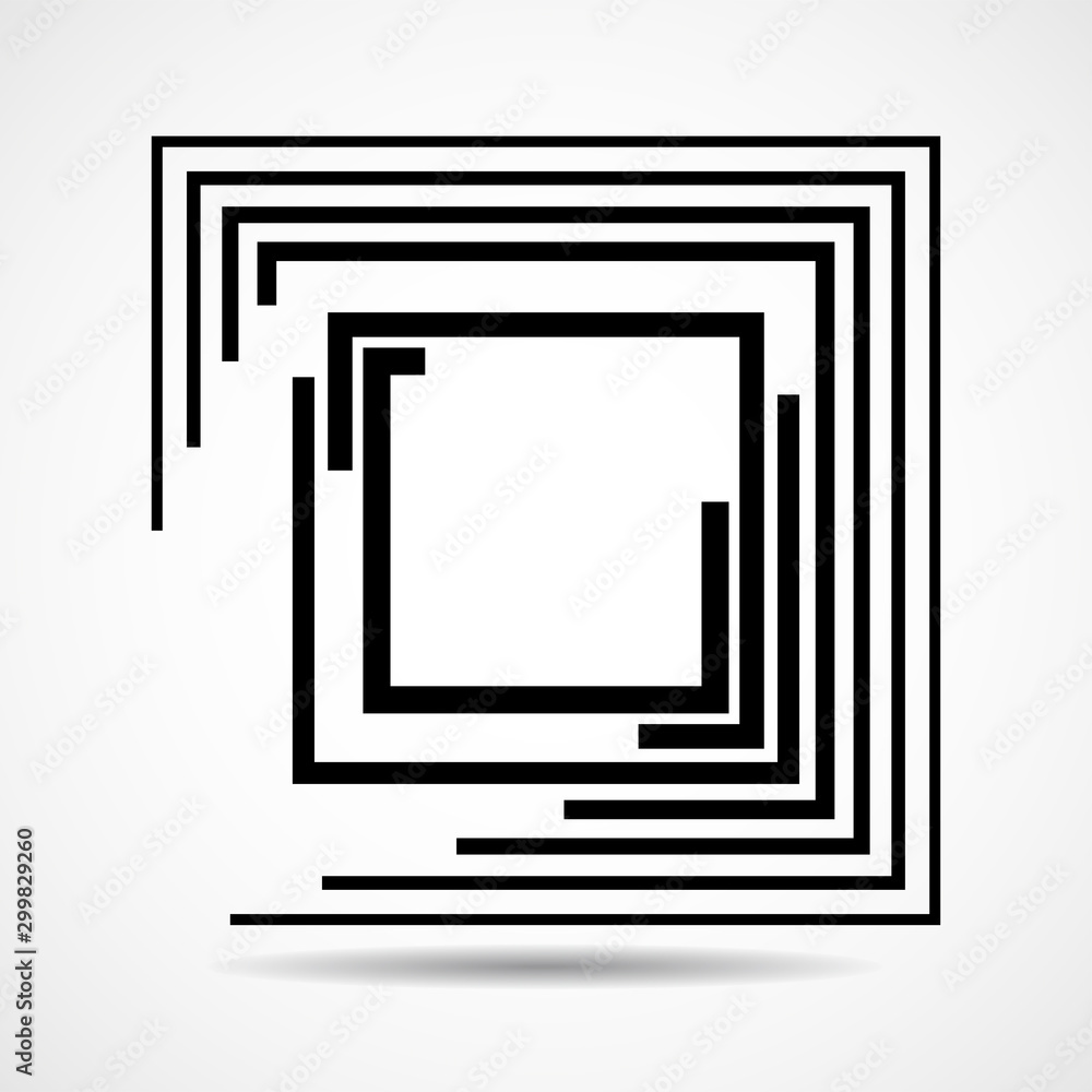 Abstract square logo with lines, geometric sign Abstract square logo with lines, geometric sign