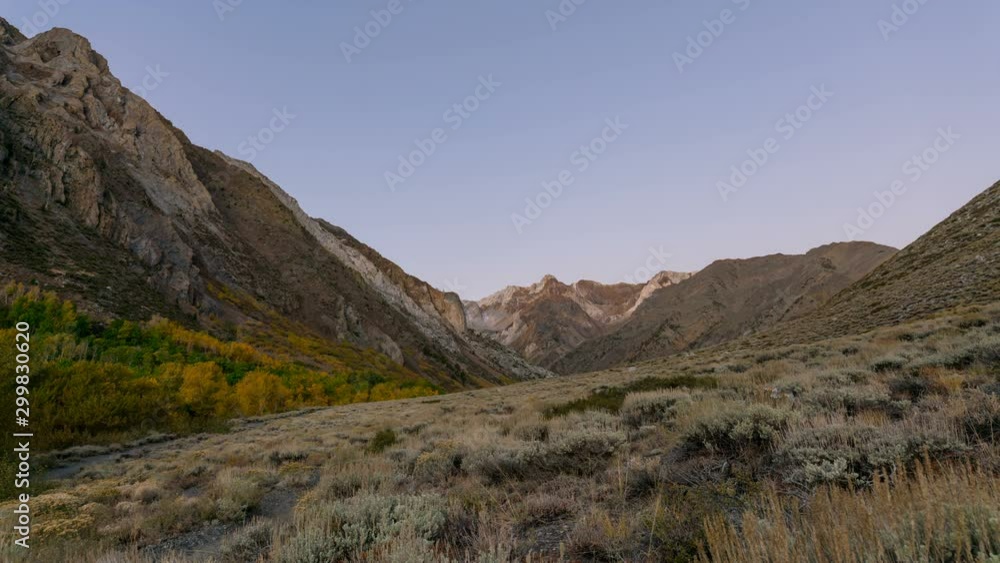 Timelapse of Sunrise at Fall Foliage Mountain in Eastern Sierra Timelapse of Sunrise at Fall Foliage Mountain in Eastern Sierra