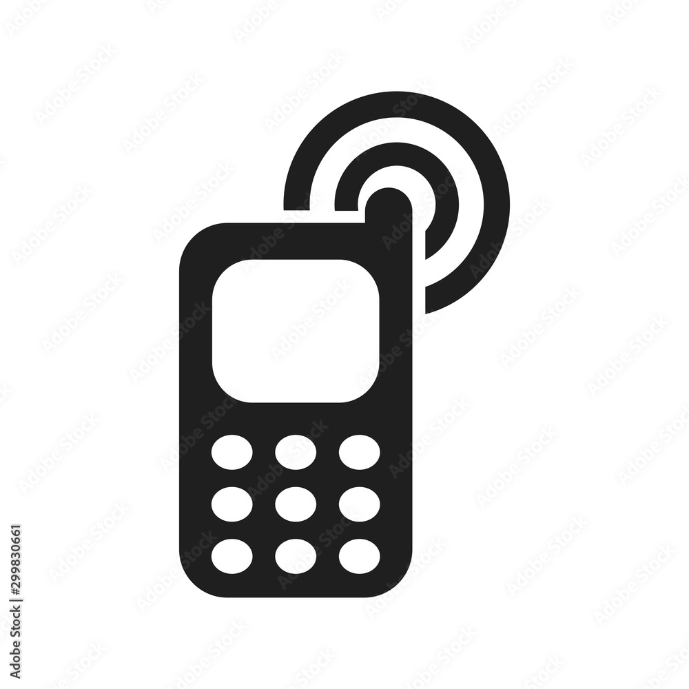 Cellphone ringing icon flat vector black shape design illustration Cellphone ringing icon flat vector black shape design illustration