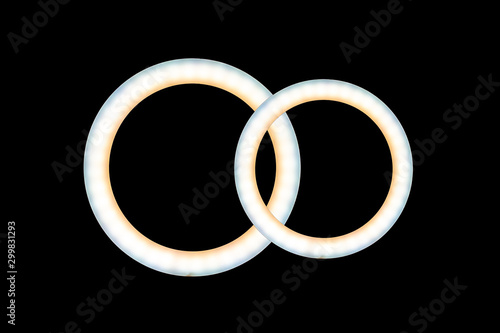 wedding two rings on top of each other isolated