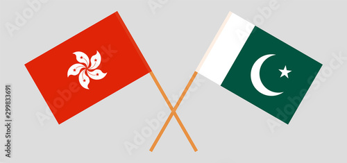 Hong Kong and Pakistan. Hongkong and Pakistani flags