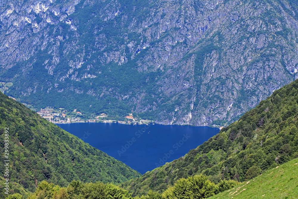 Lake Como in the middle of the mountains