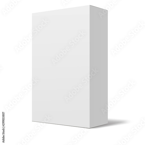 Package box mock up template isolated on white background. White box mockup. Vector illustration