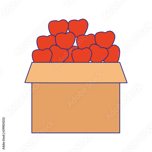 boxes with apples fruit icon